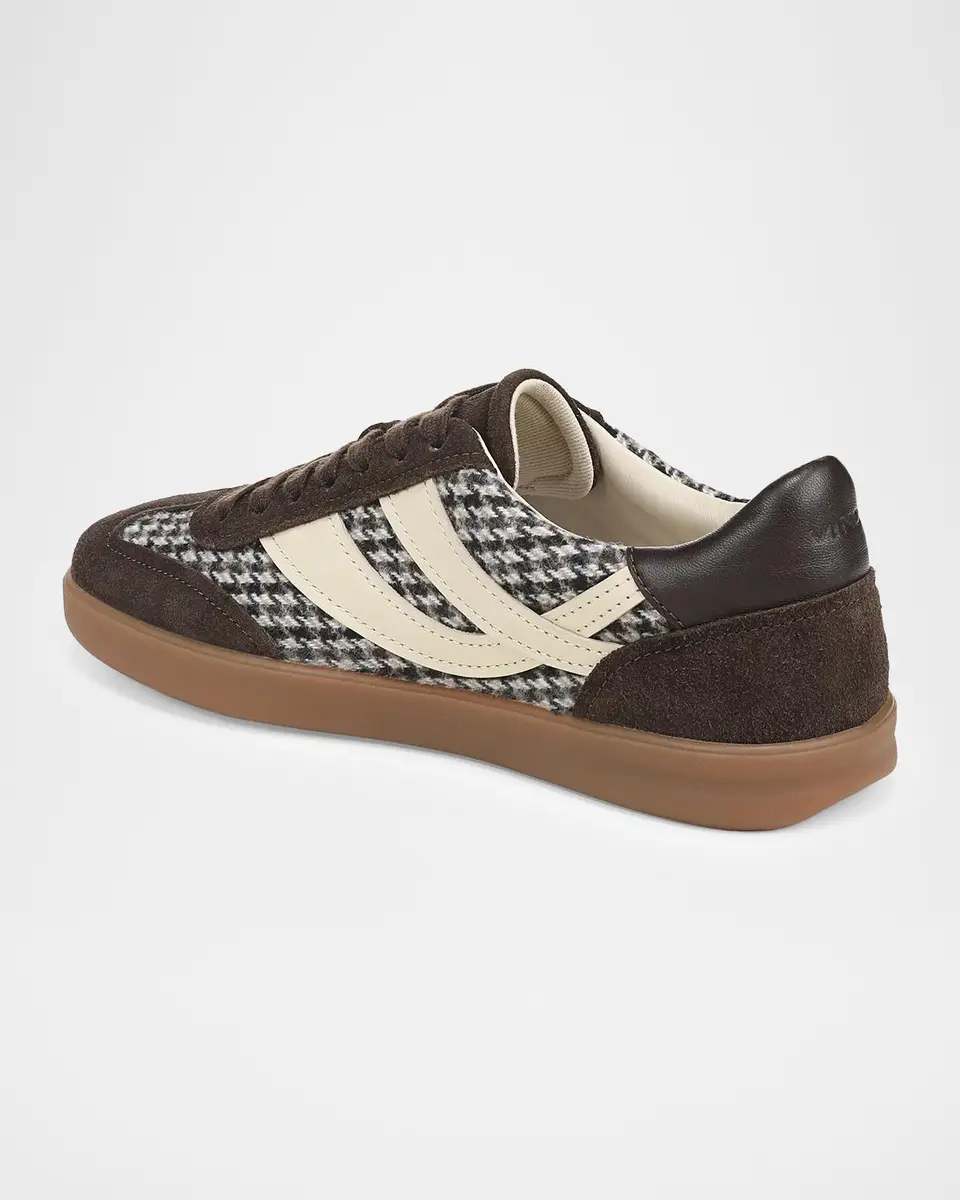 Vince Oasis Houndstooth Mixed Leather Low-Top Sneakers | Thumbnail 3 Vince Oasis Houndstooth Mixed Leather Low-Top Sneakers | Thumbnail 3