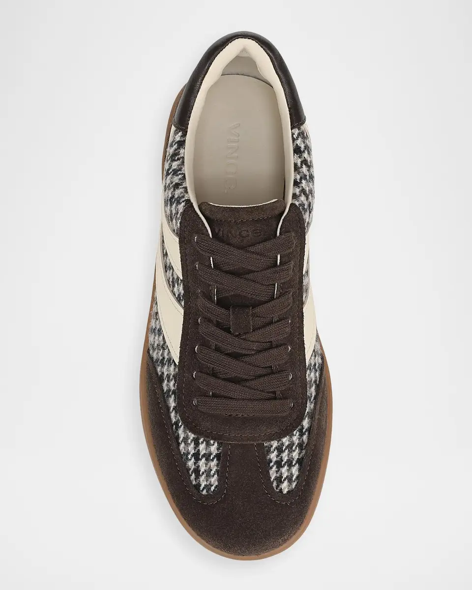Vince Oasis Houndstooth Mixed Leather Low-Top Sneakers | Thumbnail 4 Vince Oasis Houndstooth Mixed Leather Low-Top Sneakers | Thumbnail 4