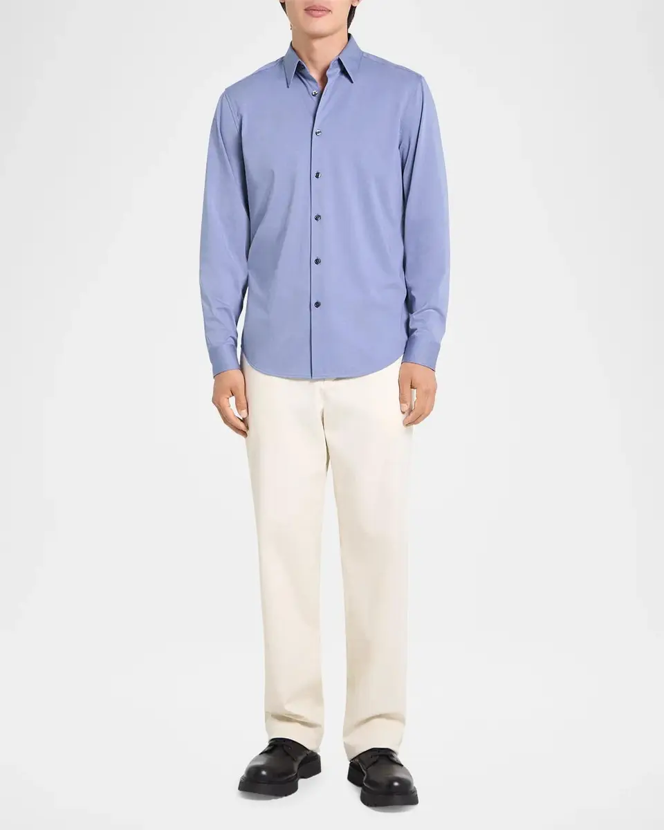 Theory Men's Sylvain Shirt in Structure Knit | Thumbnail 2 Theory Men's Sylvain Shirt in Structure Knit | Thumbnail 2