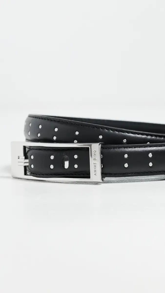 Anine Bing Elly Smooth Leather Studded Belt | Thumbnail 5