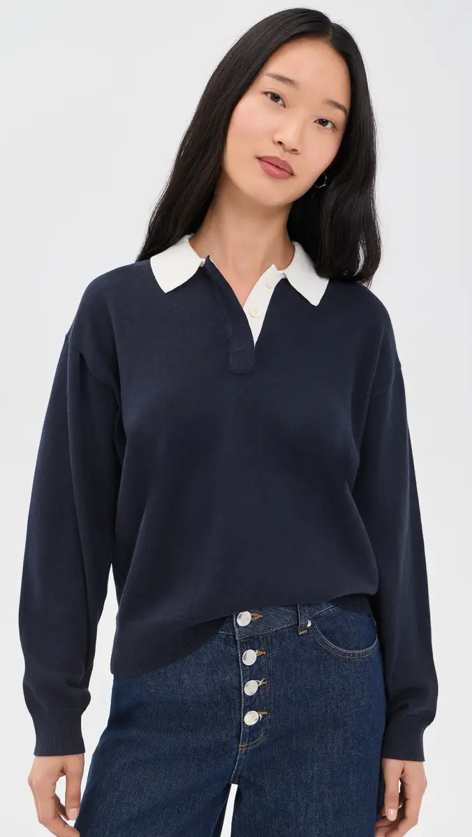 Alex Mill Bond Street Cashmere Polo Top | Thumbnail 2