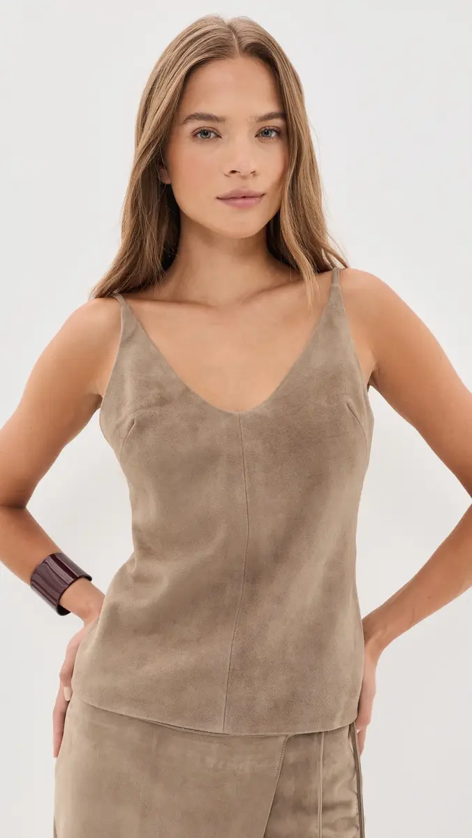 St. Agni Suede Low Back Tie Top | Thumbnail 2