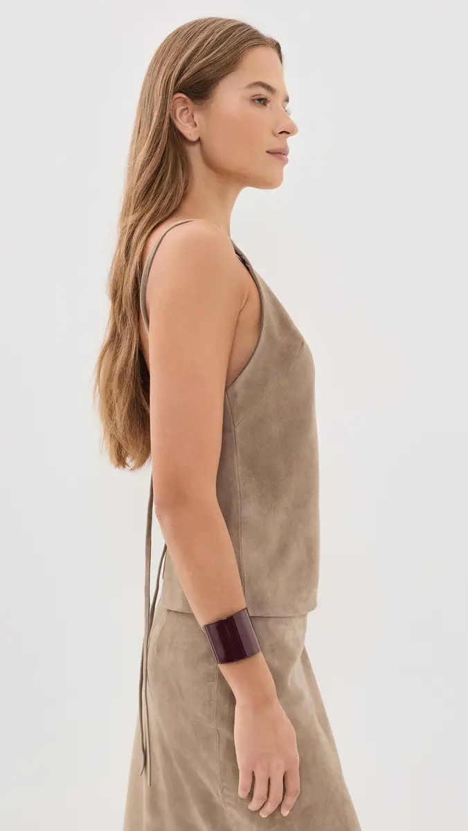 St. Agni Suede Low Back Tie Top | Thumbnail 4