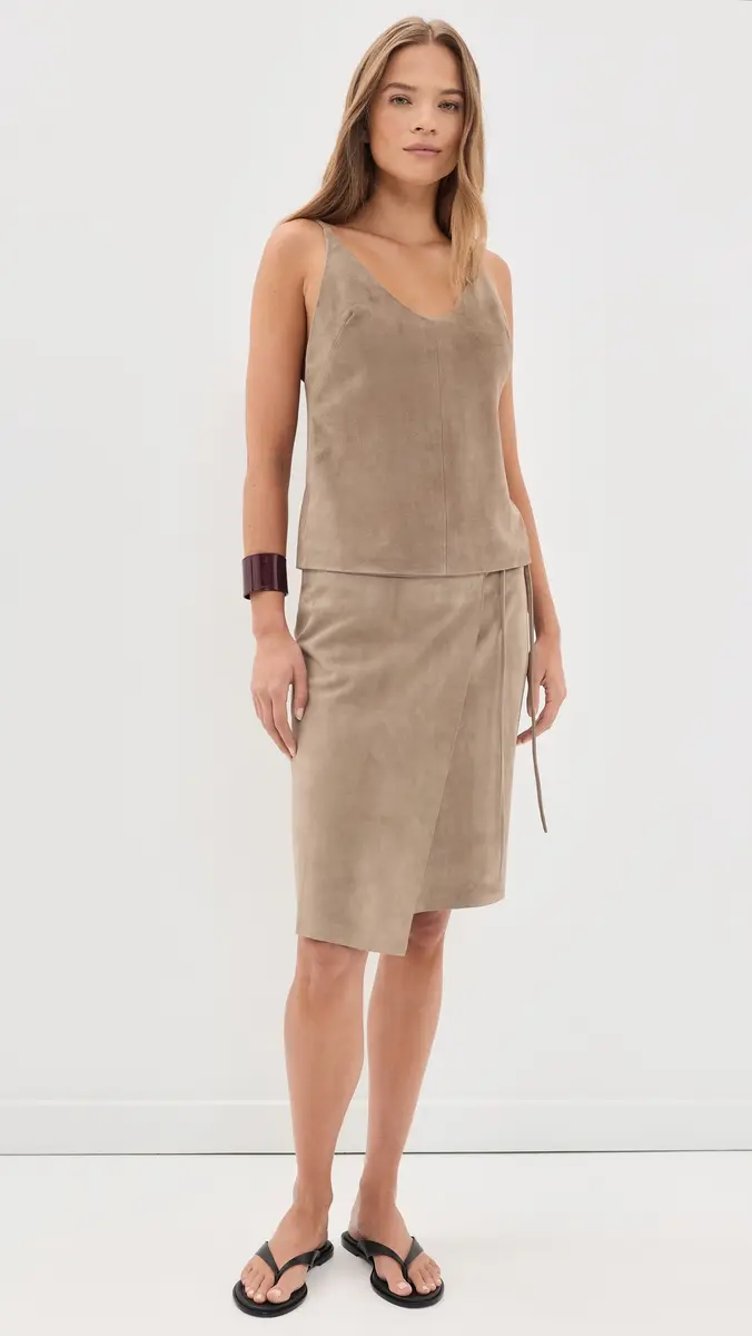 St. Agni Suede Low Back Tie Top | Thumbnail 5