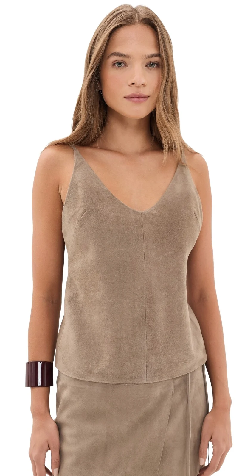 St. Agni Suede Low Back Tie Top