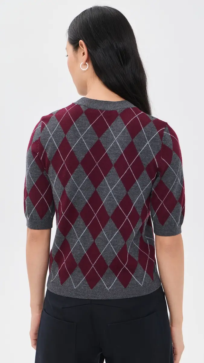 Secular Fitted Crew Argyle Pullover | Thumbnail 3 Secular Fitted Crew Argyle Pullover | Thumbnail 3
