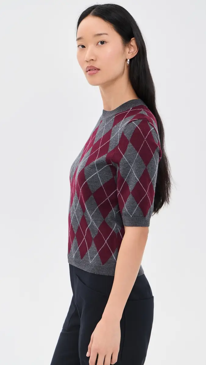 Secular Fitted Crew Argyle Pullover | Thumbnail 4 Secular Fitted Crew Argyle Pullover | Thumbnail 4