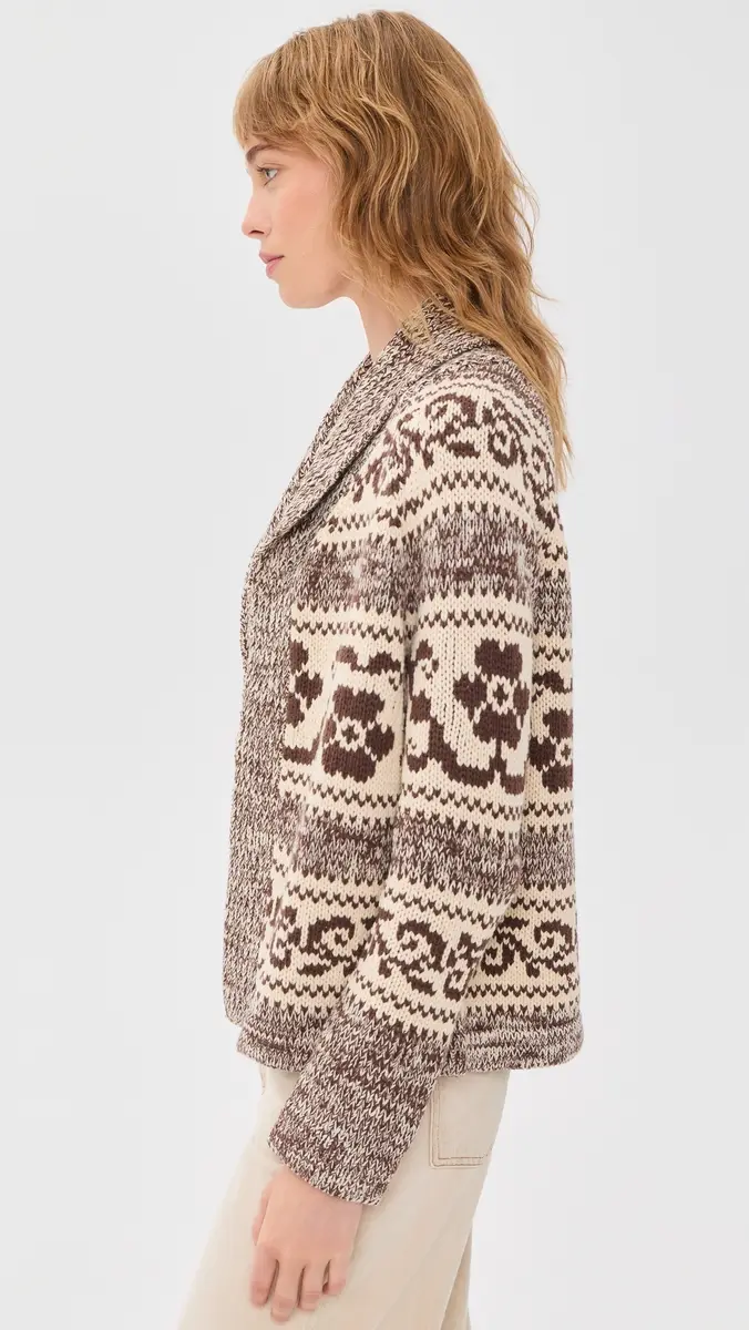 The Great. THE GREAT. The Nordic Flower Lodge Cardigan | Thumbnail 4 The Great. THE GREAT. The Nordic Flower Lodge Cardigan | Thumbnail 4