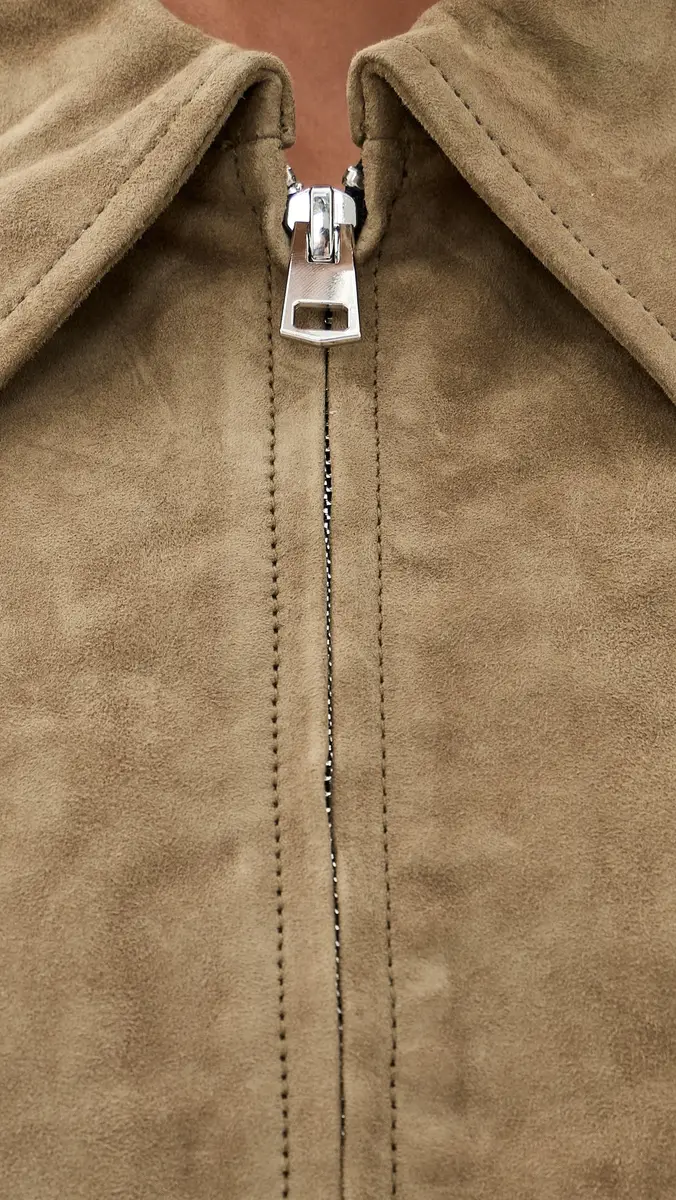 AGOLDE Nahla Cropped Goatskin Suede Jacket | Thumbnail 6