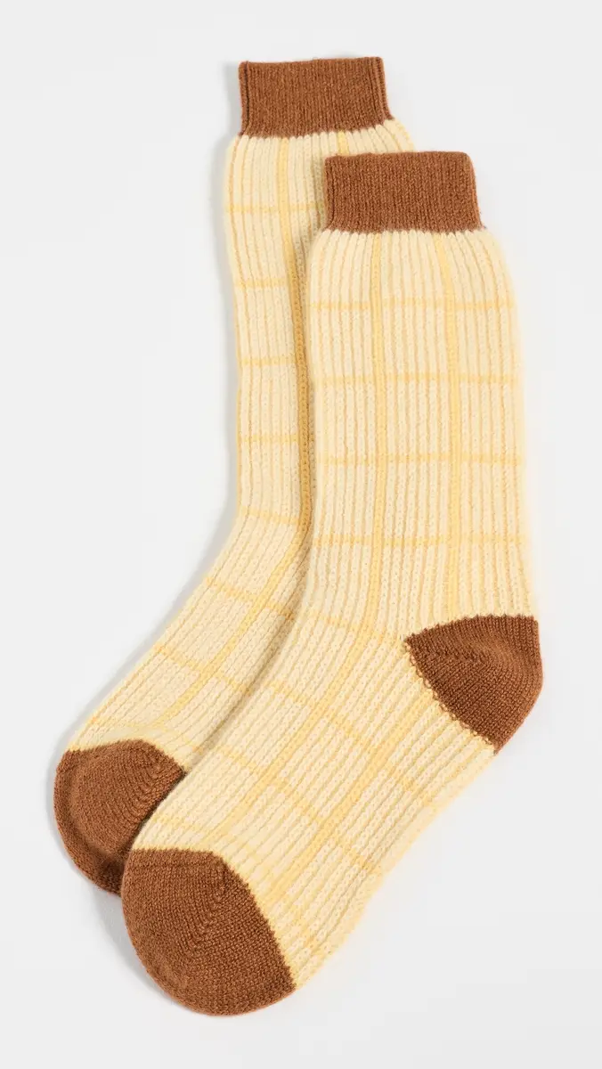 Guest In Residence The Checker Soft Knit Socks | Thumbnail 2 Guest In Residence The Checker Soft Knit Socks | Thumbnail 2
