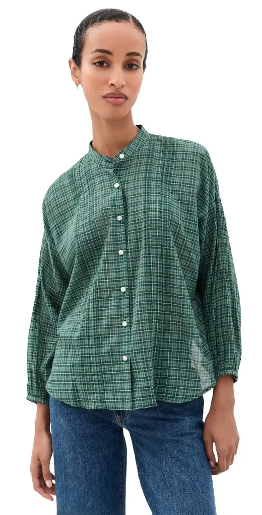 Birds of Paradis Murin Tartan Jordyn Blouse