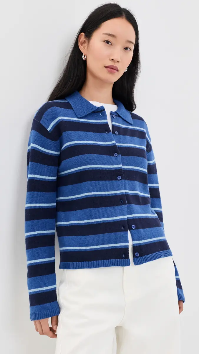 English Factory Striped Collar Shirt Cardigan | Thumbnail 2 English Factory Striped Collar Shirt Cardigan | Thumbnail 2