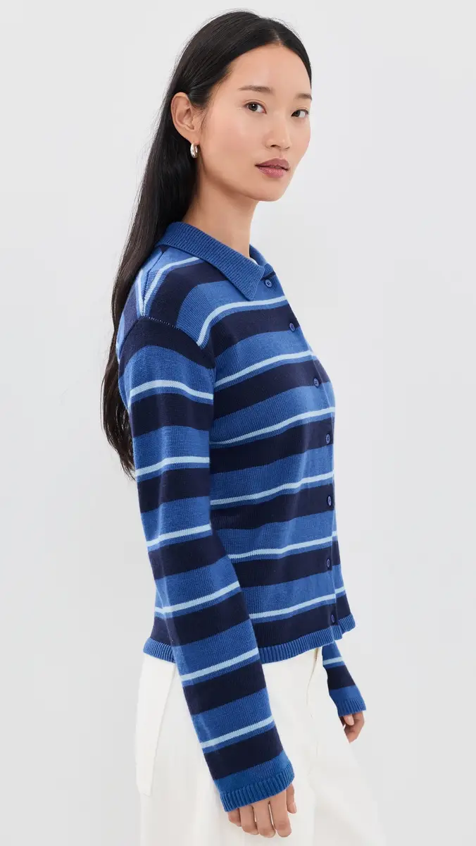 English Factory Striped Collar Shirt Cardigan | Thumbnail 4 English Factory Striped Collar Shirt Cardigan | Thumbnail 4