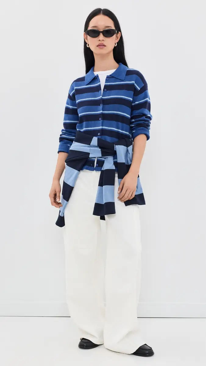 English Factory Striped Collar Shirt Cardigan | Thumbnail 5 English Factory Striped Collar Shirt Cardigan | Thumbnail 5
