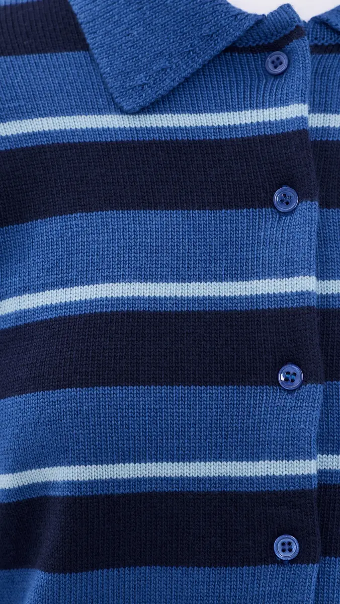 English Factory Striped Collar Shirt Cardigan | Thumbnail 6 English Factory Striped Collar Shirt Cardigan | Thumbnail 6