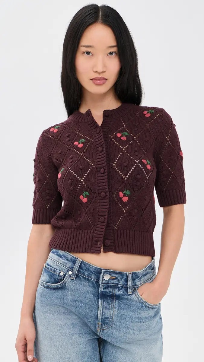 Madewell Embroidered Bauble Pointelle Stitch Cardigan | Thumbnail 3 Madewell Embroidered Bauble Pointelle Stitch Cardigan | Thumbnail 3