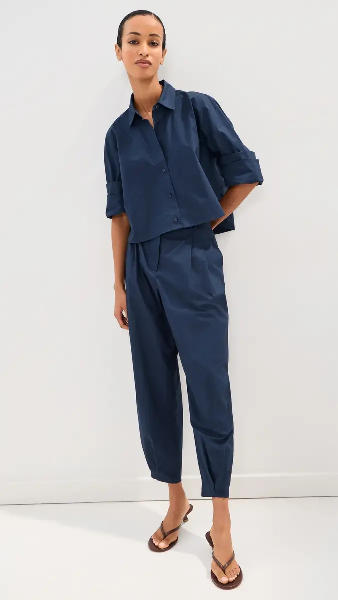 LE BOP Felicity Boxy Cropped Poplin Button Down Shirt | Thumbnail 5
