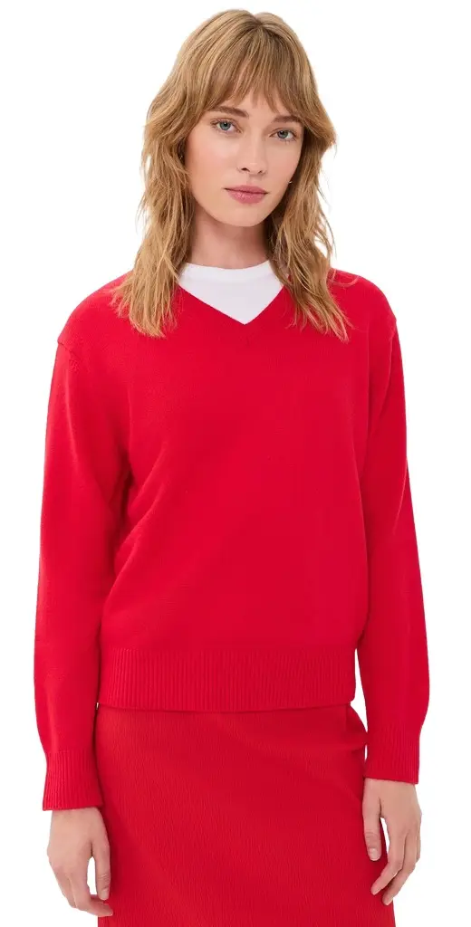 Dunst Cashmere V Neck Sweater Red S | Image 1 Dunst Cashmere V Neck Sweater Red S | Image 1