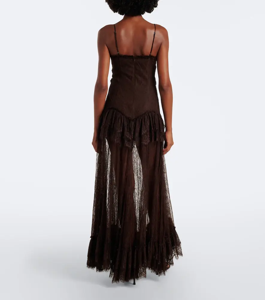 DE LA VALI Kala tiered ruffled lace maxi dress | Thumbnail 3