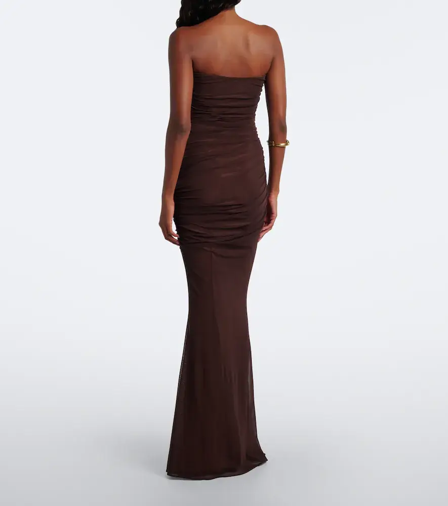Retrofête Retrofête Isadore draped strapless mesh dress | Thumbnail 5 Retrofête Retrofête Isadore draped strapless mesh dress | Thumbnail 5