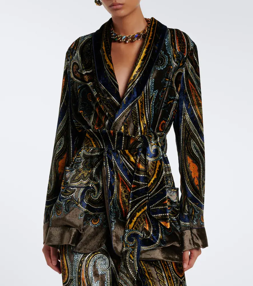 Etro Paisley velvet wrap blazer | Thumbnail 4 Etro Paisley velvet wrap blazer | Thumbnail 4