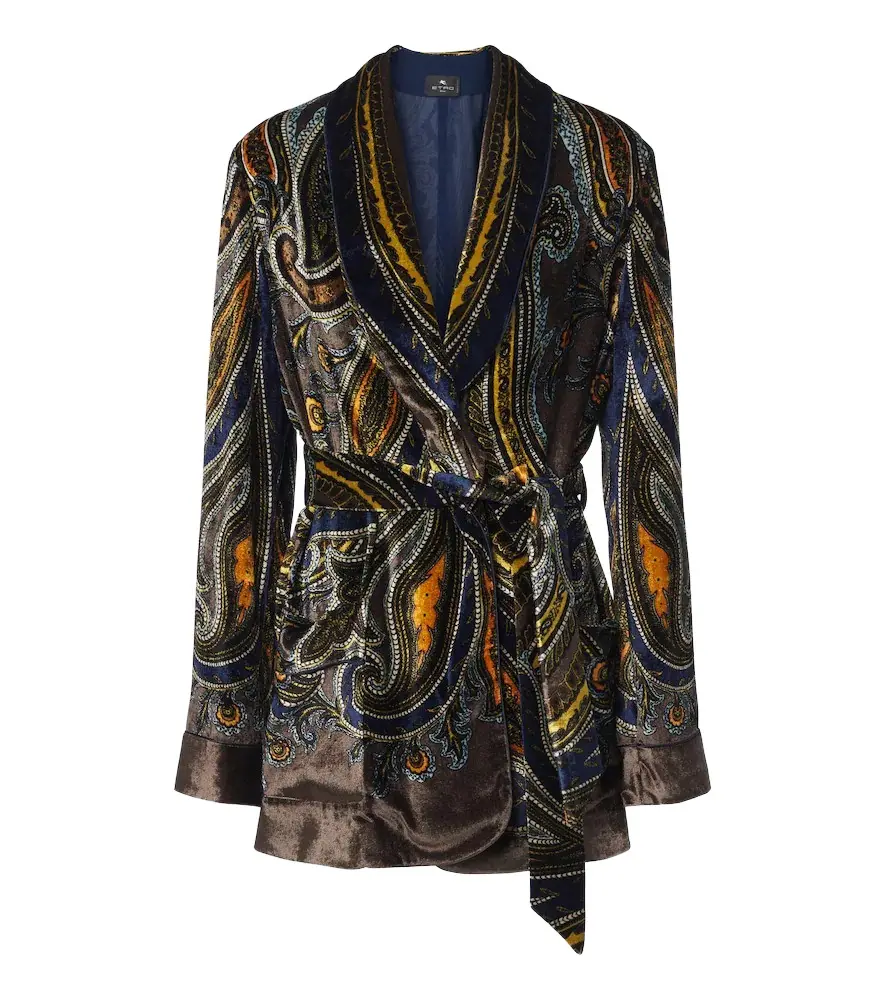 Etro Paisley velvet wrap blazer
