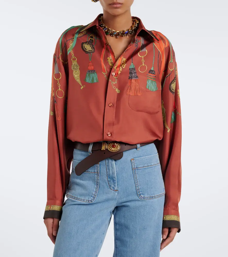 Etro Printed silk satin shirt | Thumbnail 3 Etro Printed silk satin shirt | Thumbnail 3