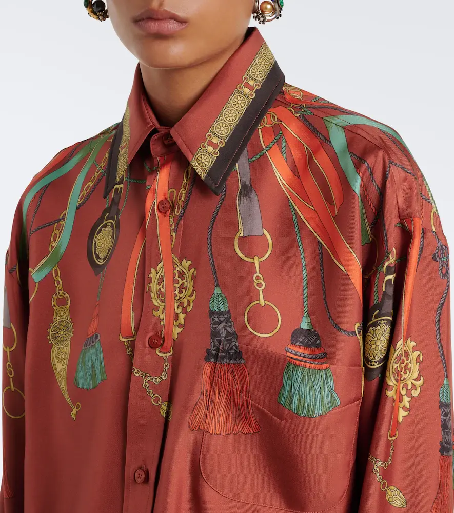 Etro Printed silk satin shirt | Thumbnail 4 Etro Printed silk satin shirt | Thumbnail 4