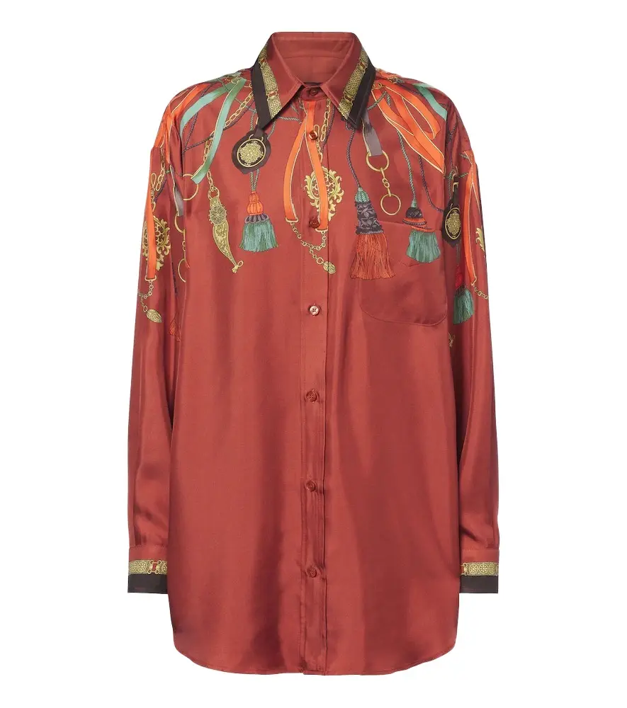 Printed silk satin shirt Printed silk satin shirt