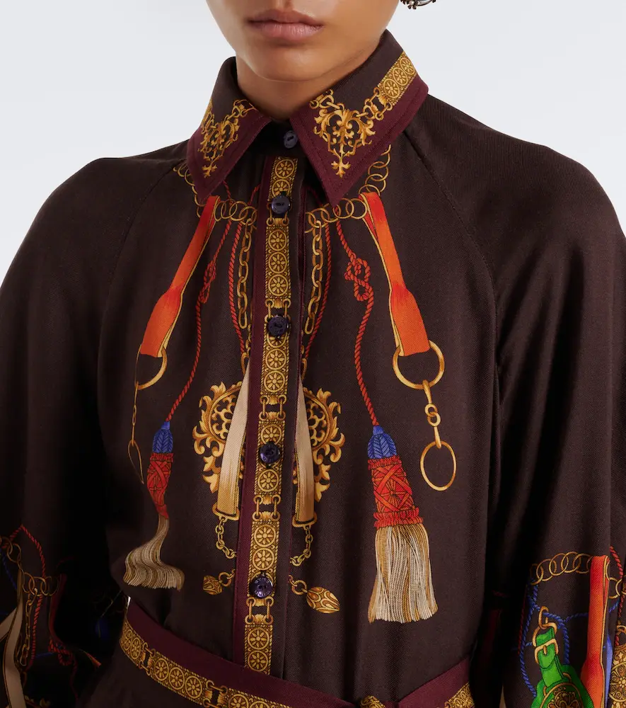 Etro Printed wool and silk twill shirt dress | Thumbnail 3 Etro Printed wool and silk twill shirt dress | Thumbnail 3