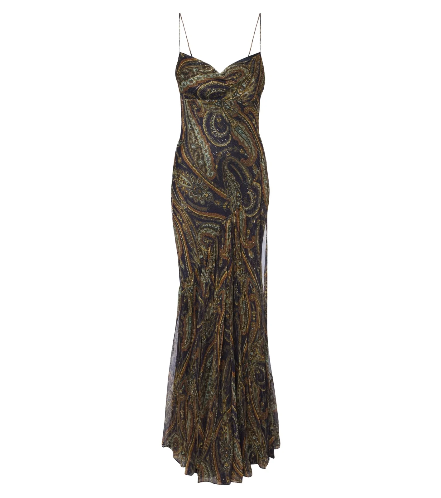 Paisley silk-blend chiffon gown Paisley silk-blend chiffon gown