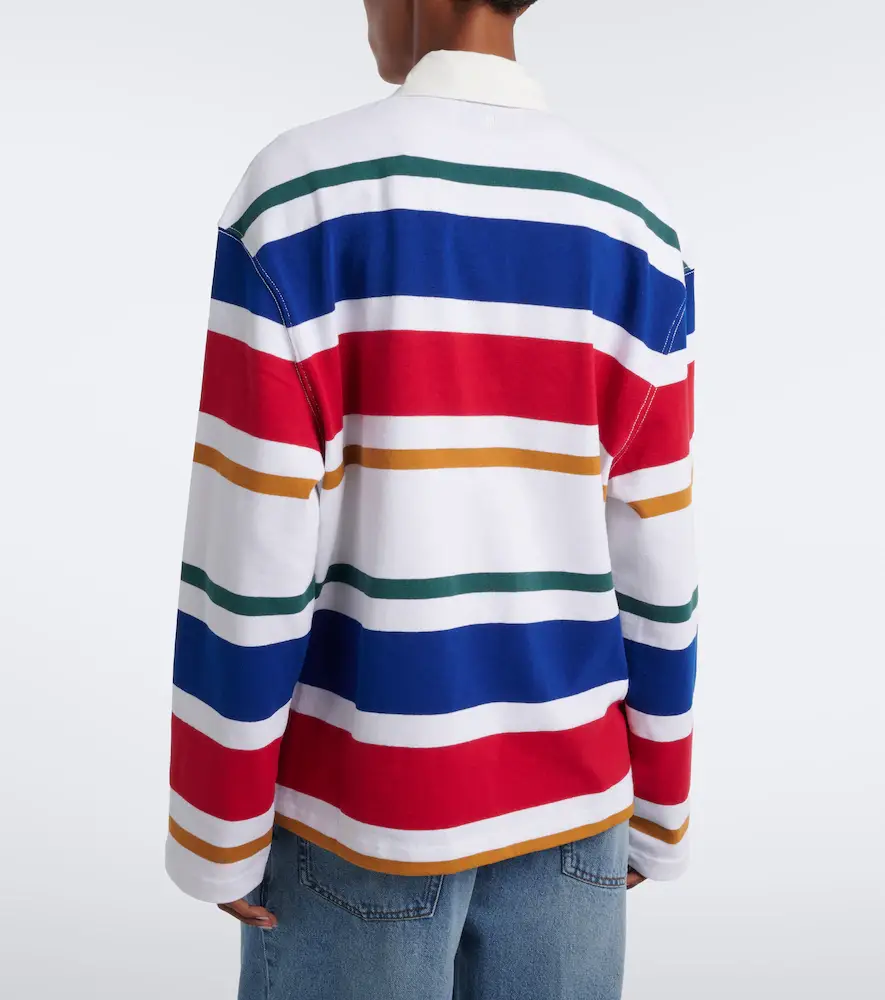 AMI PARIS Striped oversized cotton polo shirt | Thumbnail 3