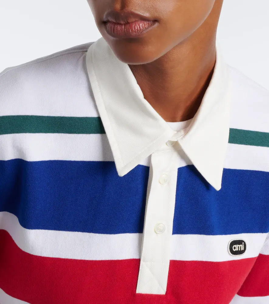 AMI PARIS Striped oversized cotton polo shirt | Thumbnail 5