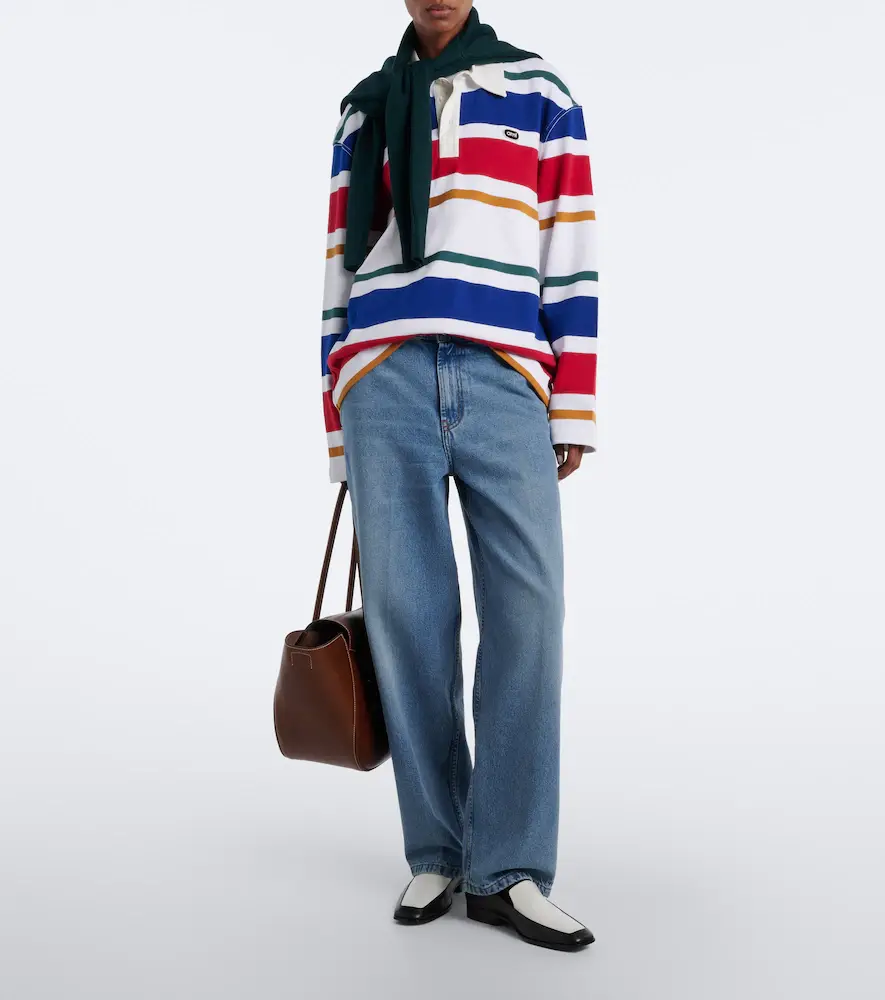 AMI PARIS Striped oversized cotton polo shirt | Thumbnail 6
