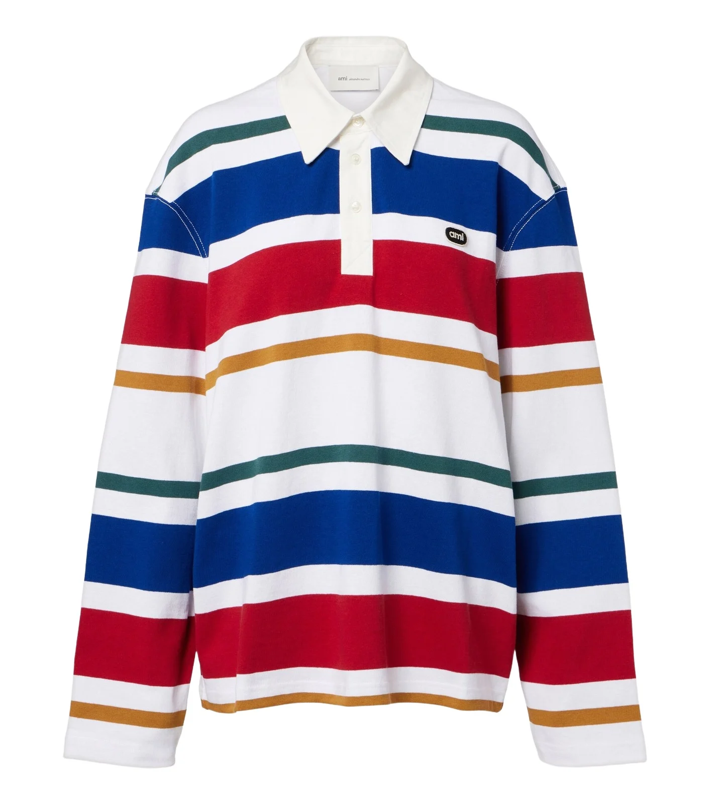 Striped oversized cotton polo shirt Striped oversized cotton polo shirt