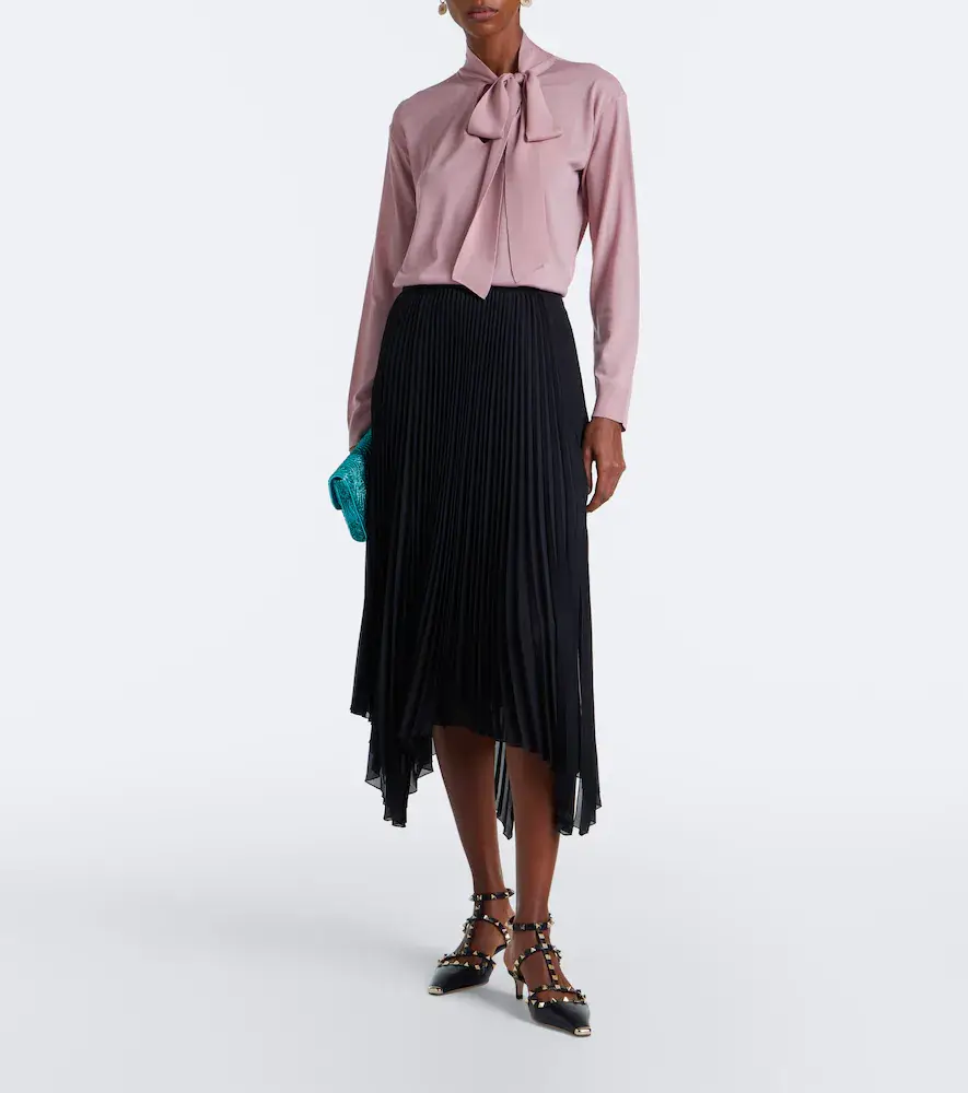 Valentino Garavani Tie-neck oversized wool sweater | Thumbnail 3