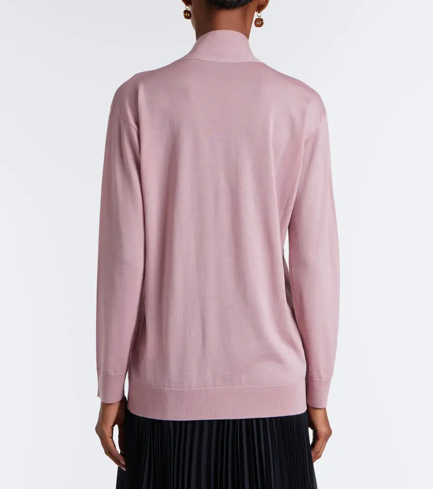 Valentino Garavani Tie-neck oversized wool sweater | Thumbnail 6