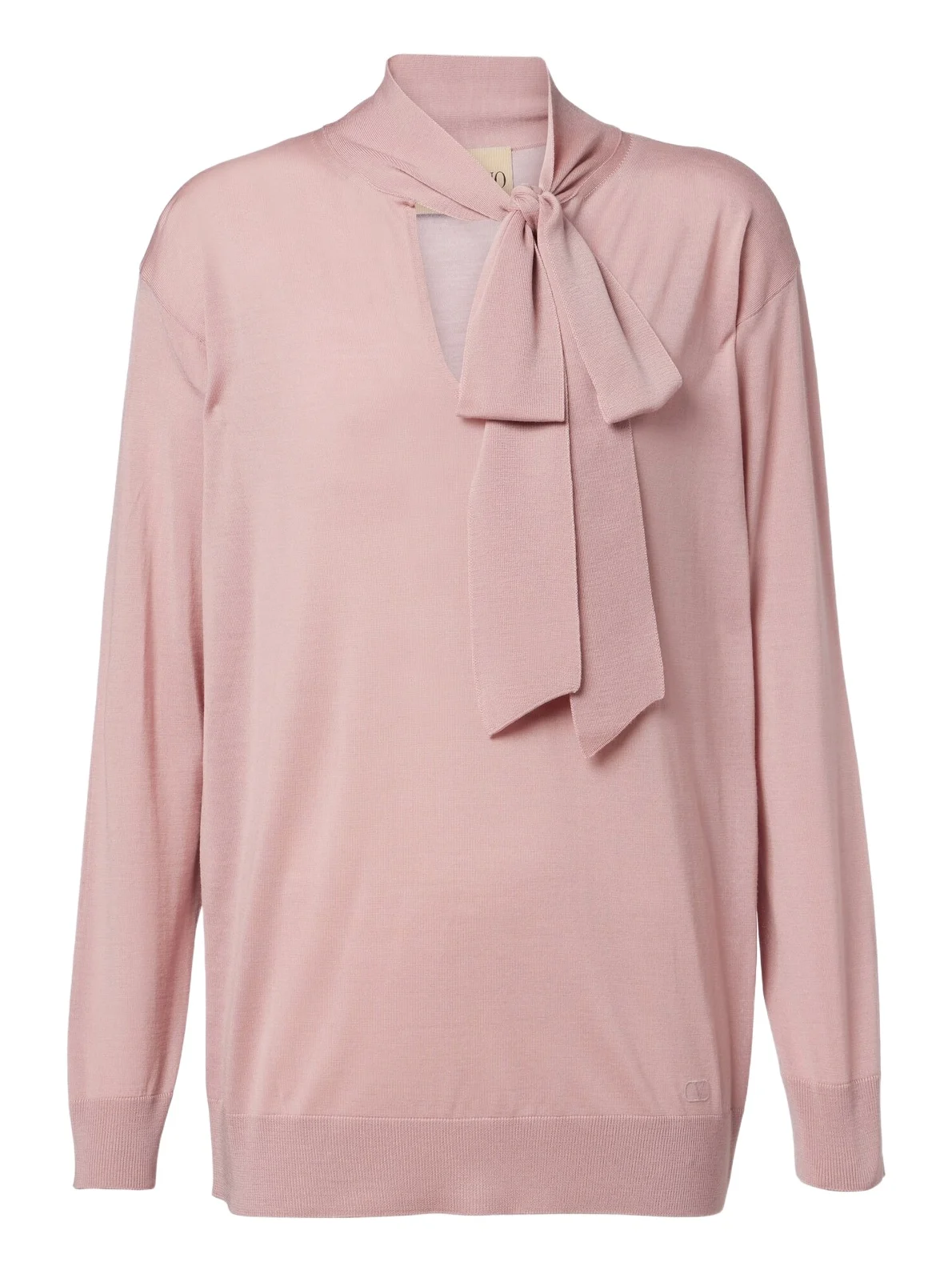 Tie-neck oversized wool sweater Tie-neck oversized wool sweater