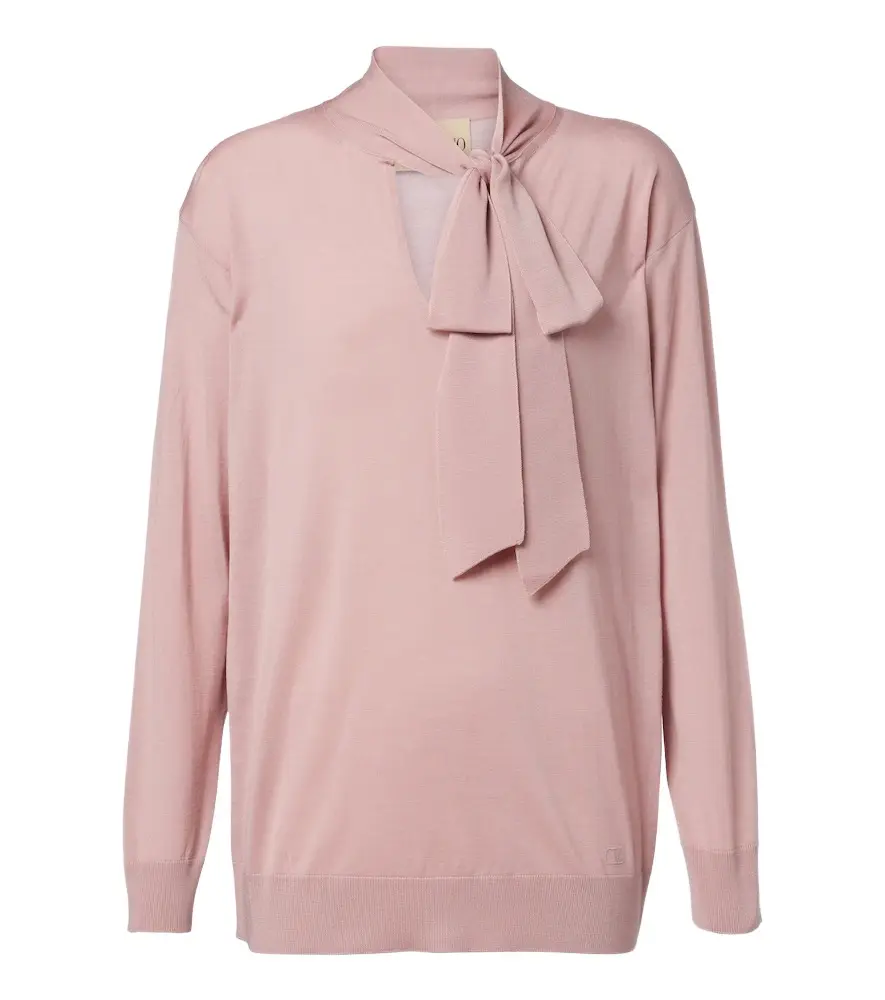 Valentino Tie-neck oversized wool sweater | Image 1 Valentino Tie-neck oversized wool sweater | Image 1