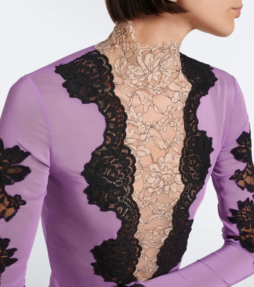 Valentino Garavani Turtleneck lace-trimmed bodysuit | Thumbnail 3