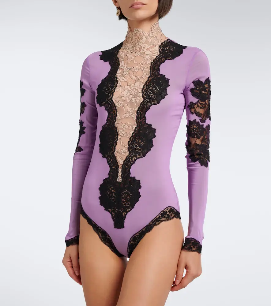 Valentino Garavani Turtleneck lace-trimmed bodysuit | Thumbnail 5