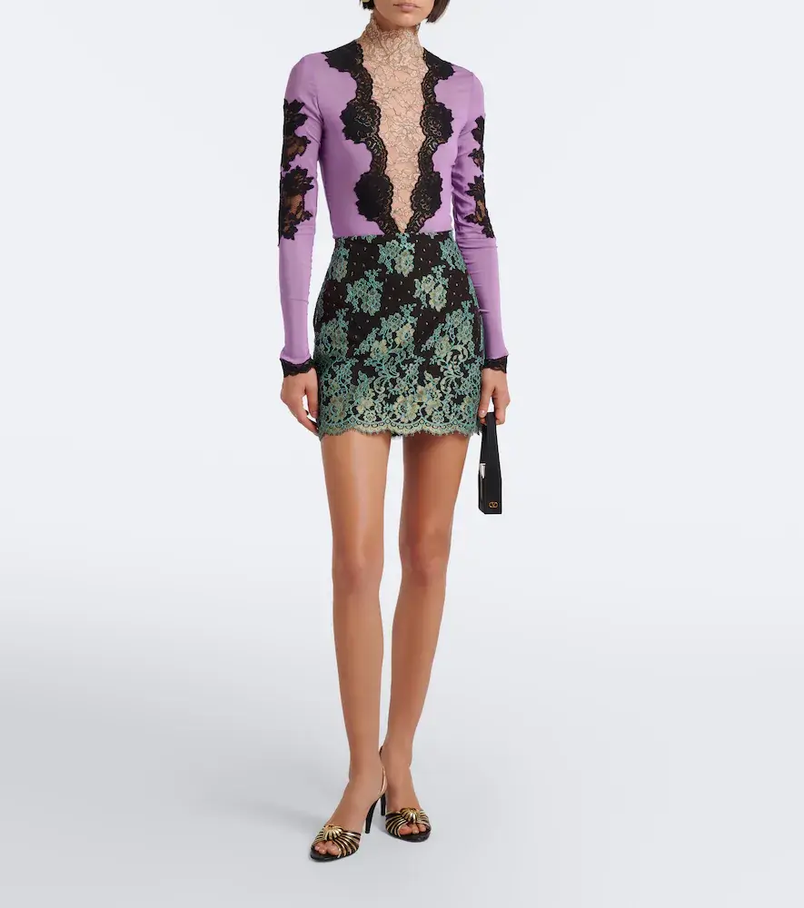 Valentino Garavani Turtleneck lace-trimmed bodysuit | Thumbnail 6