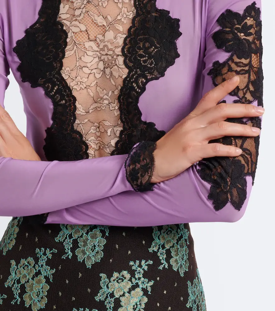 Valentino Garavani Turtleneck lace-trimmed bodysuit | Thumbnail 7