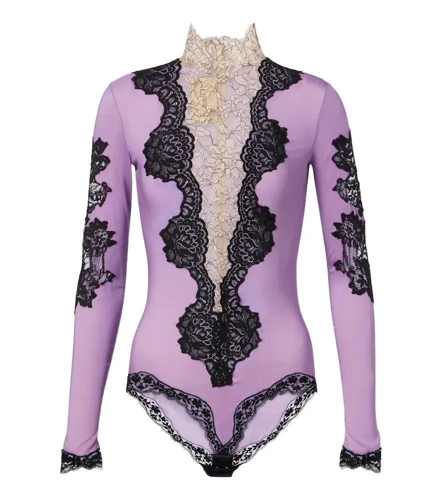 Valentino Turtleneck lace-trimmed bodysuit | Image 1 Valentino Turtleneck lace-trimmed bodysuit | Image 1
