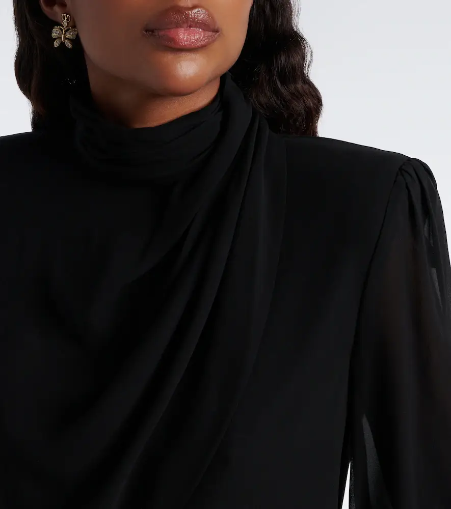 Valentino Garavani Draped silk georgette minidress | Thumbnail 2 Valentino Garavani Draped silk georgette minidress | Thumbnail 2