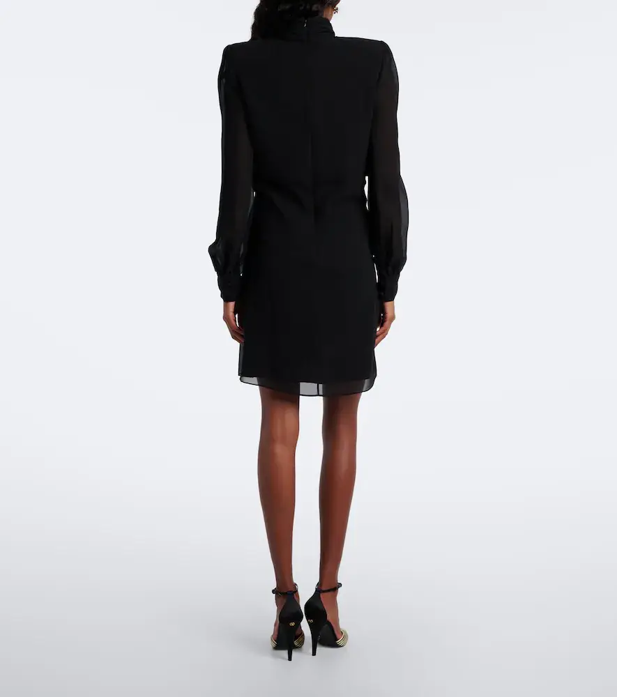 Valentino Garavani Draped silk georgette minidress | Thumbnail 3 Valentino Garavani Draped silk georgette minidress | Thumbnail 3