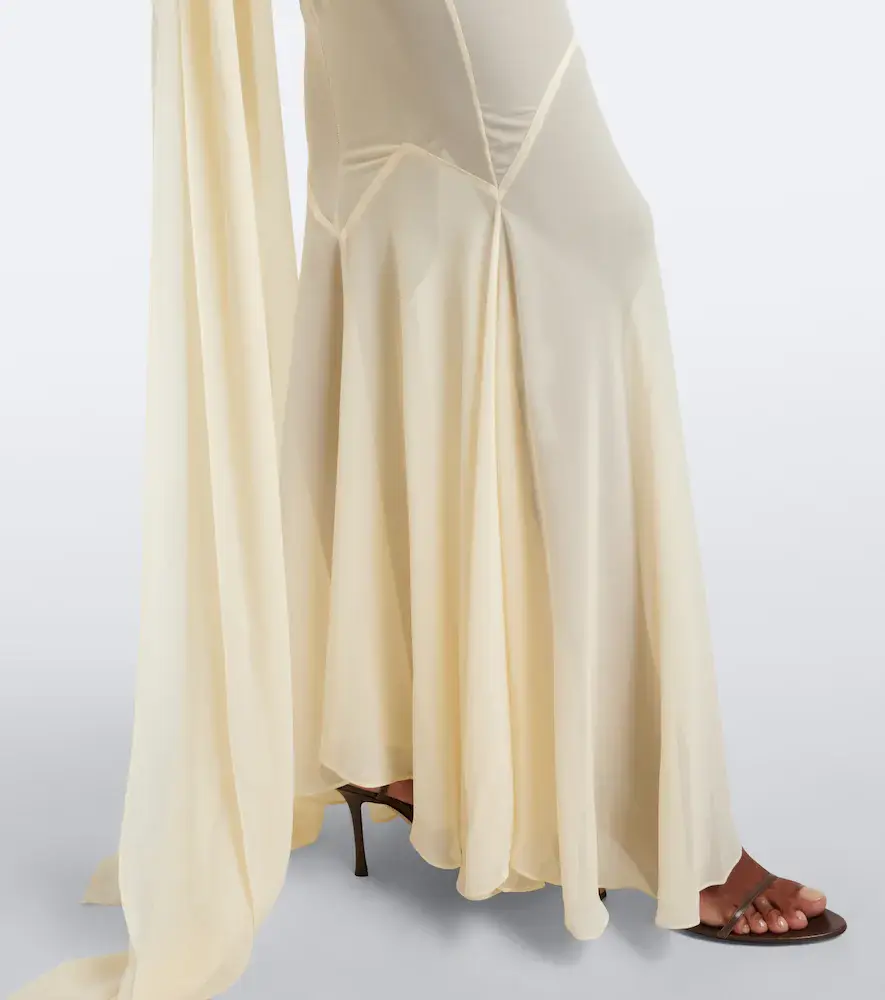 DE LA VALI Inara Gathered chiffon maxi dress | Thumbnail 3 DE LA VALI Inara Gathered chiffon maxi dress | Thumbnail 3