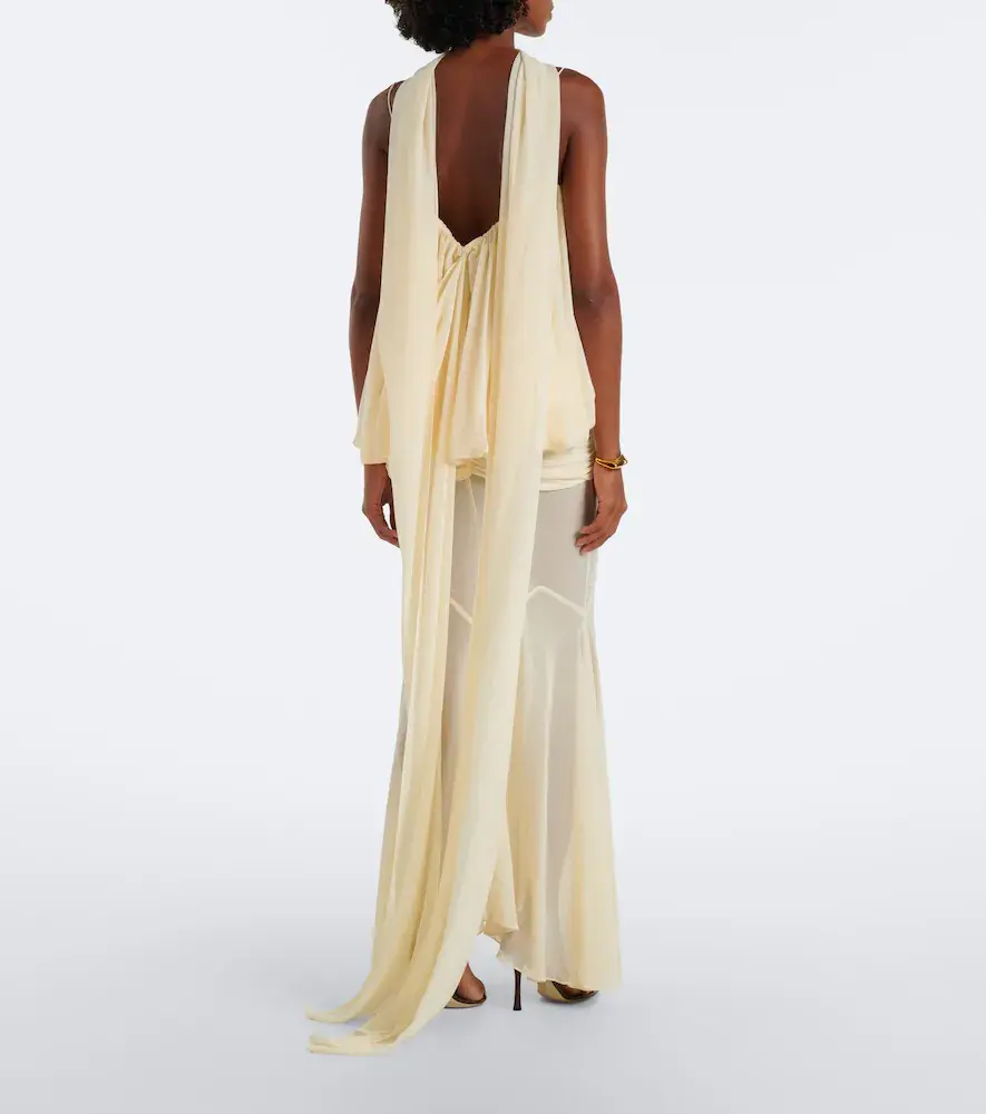 DE LA VALI Inara Gathered chiffon maxi dress | Thumbnail 6 DE LA VALI Inara Gathered chiffon maxi dress | Thumbnail 6