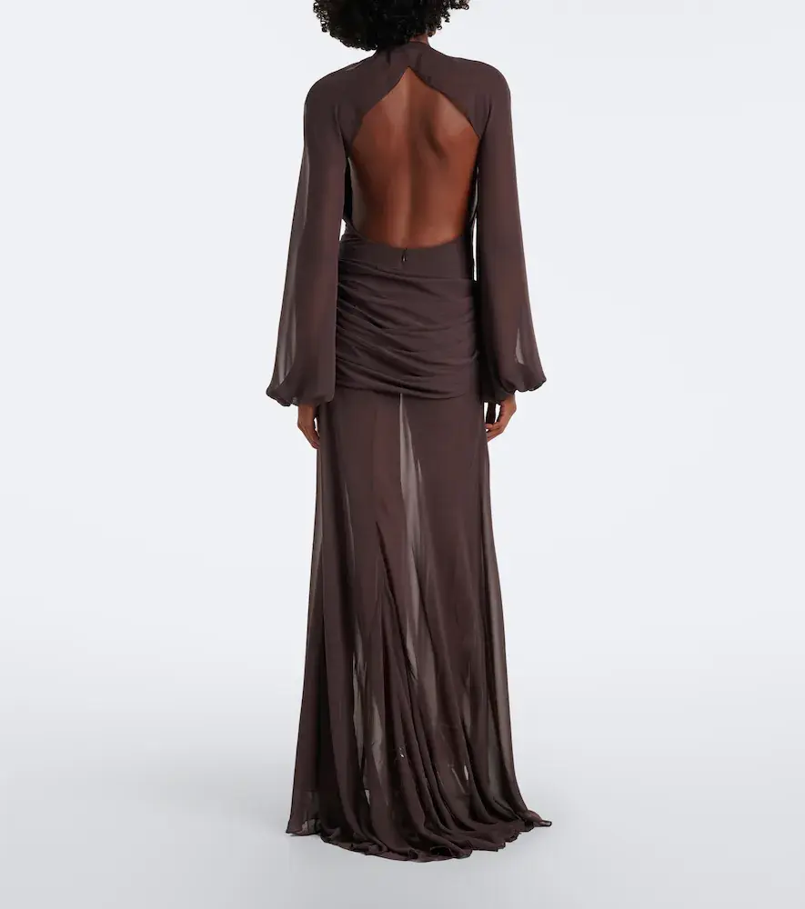 DE LA VALI Fiorela chiffon maxi dress | Thumbnail 5