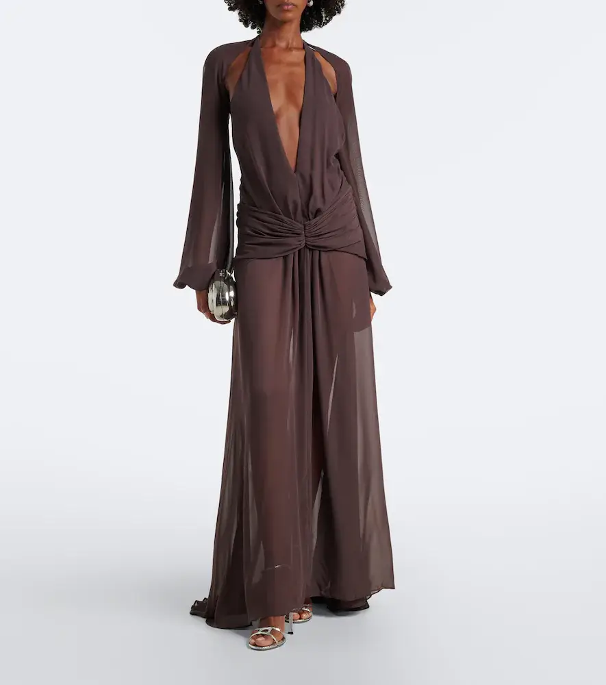 DE LA VALI Fiorela chiffon maxi dress | Thumbnail 6